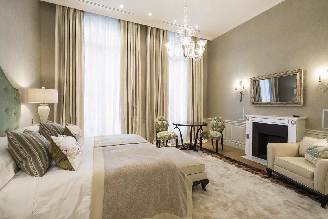 Elegant Bedroom with Fireplace