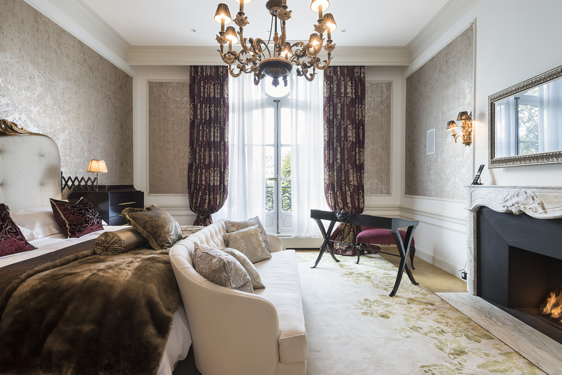 Stunning Bedroom with Fireplace