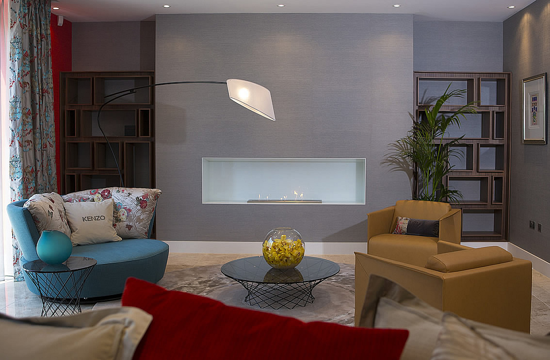 Seating Area with Modern Fireplace