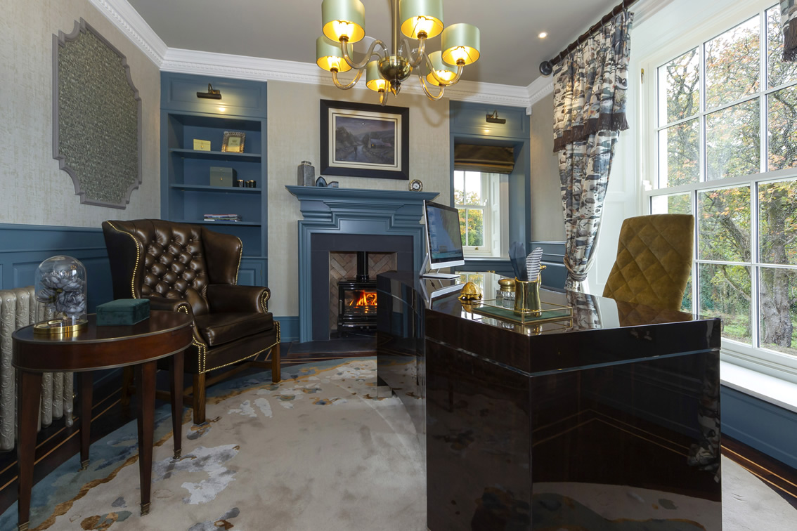 Cosy Study with Fire