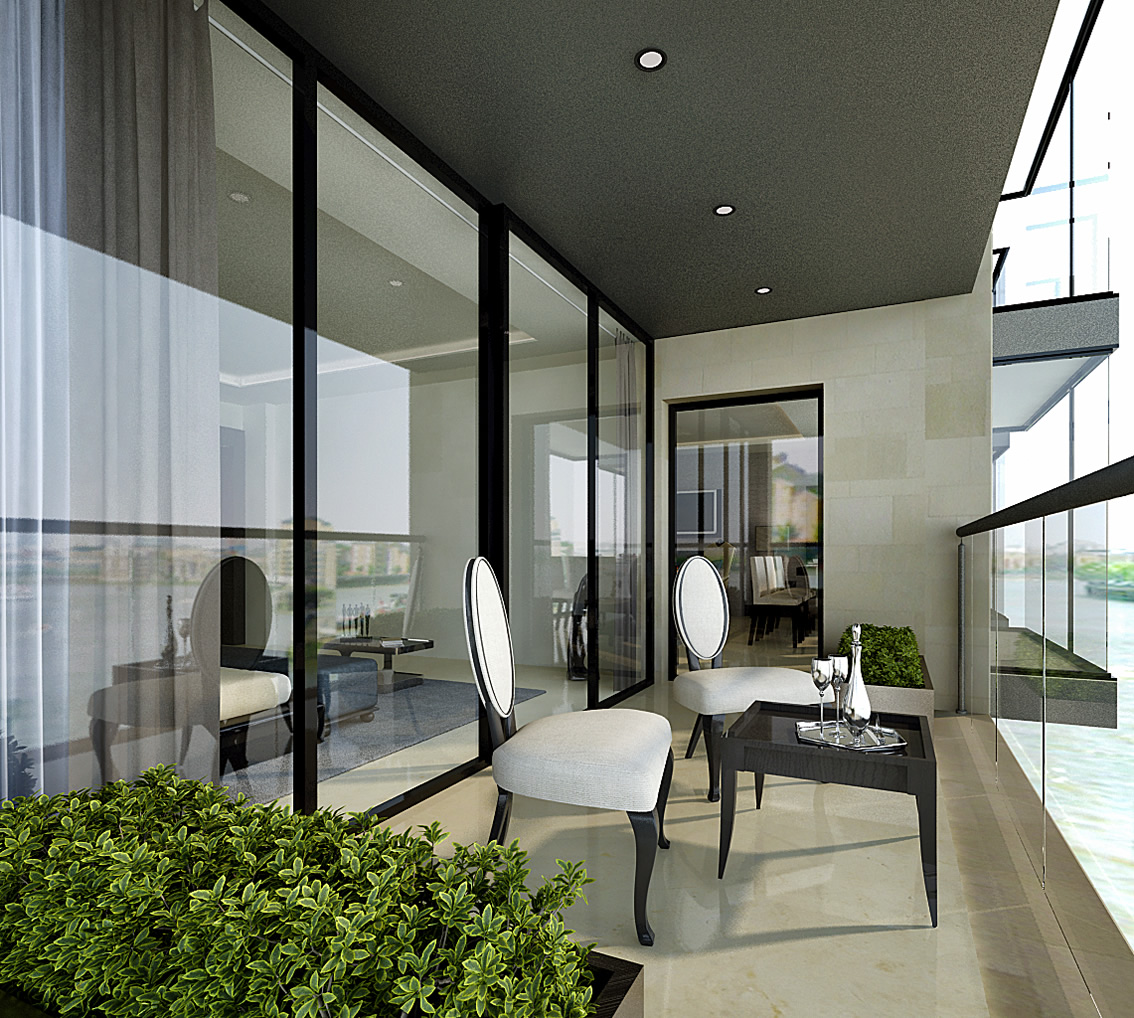 Balcony Overlooking the River