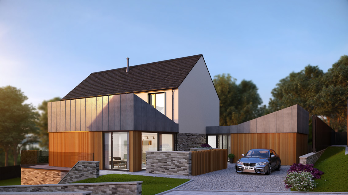 Detached Home and Driveway
