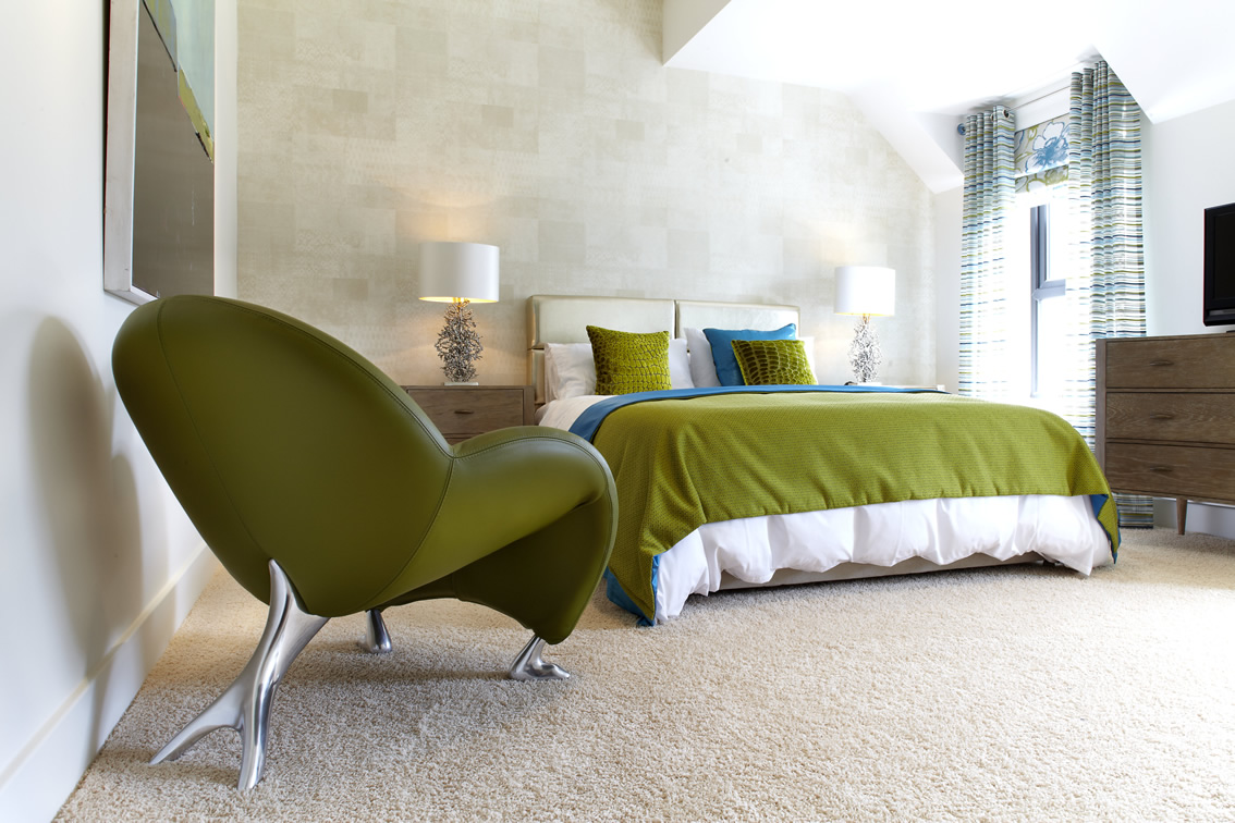 Green and Chrome Bedroom Chair