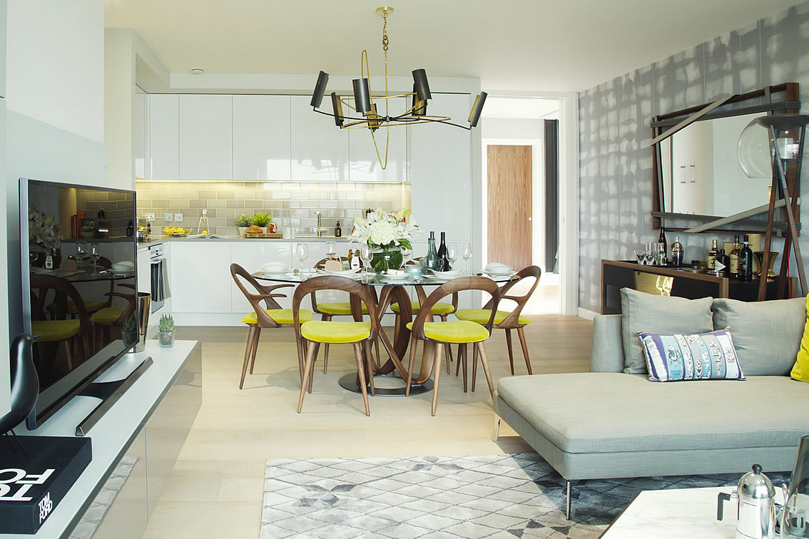 Luxury Living Area at Royal Wharf