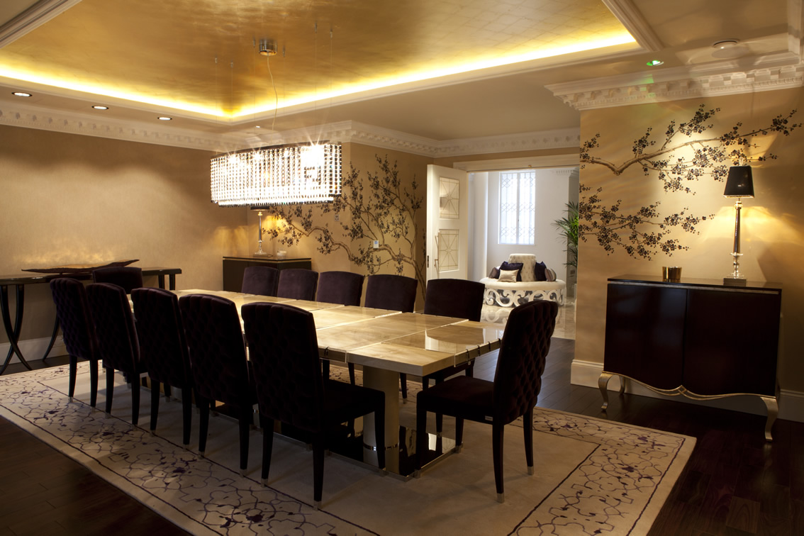 Exquisite Chandelier over Dining Table