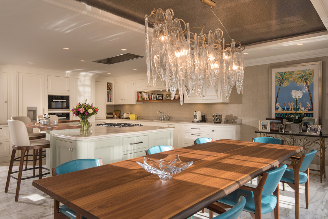 Victorian Townhouse Kitchen with Chandelier